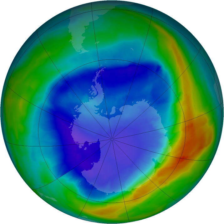 Antarctic ozone map for 06 September 2013